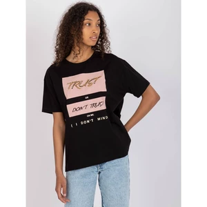 Black oversize t-shirt with a gold application