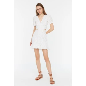 Trendyol White Embroidered Patterned Dress