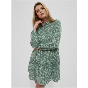 Green Women Patterned Shirt Dress Moodo - Women