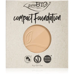 puroBIO Cosmetics Compact Foundation kompaktný púdrový make-up náhradná náplň SPF 10 odtieň 01 9 g