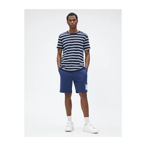 Koton Basic Shorts Tie the waist, Slogan and Printed Labels, Pockets.