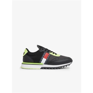 Black Mens Leather Sneakers Tommy Hilfiger Tommy Jeans Cleated T - Men