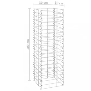 Gabionový vyvýšený záhon 3 ks kov Dekorhome 30x30x100 cm,Gabionový vyvýšený záhon 3 ks kov Dekorhome 30x30x100 cm