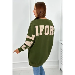 Insulated sweatshirt with California khaki lettering