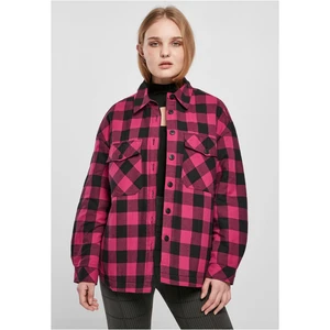 Women's flannel padded overshirt wildpurple/black