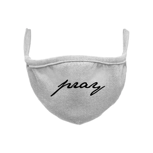 Pray Wording Heather Face Mask Grey