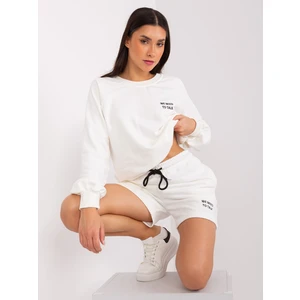 Women's Ecru tracksuit with shorts