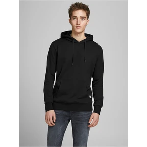 Černá basic mikina s kapucí Jack & Jones Basic - Pánské