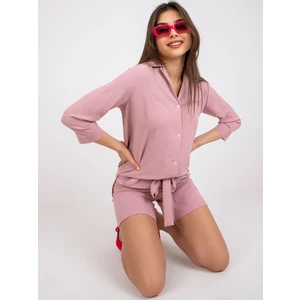 Women's pink loose set with Inesa shorts