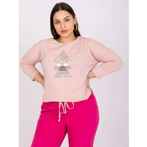 Dusty pink cotton plus size blouse Beate