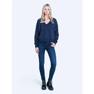 Big Star Woman's Sweatshirt Sweat 171420 Blue Knitted-403