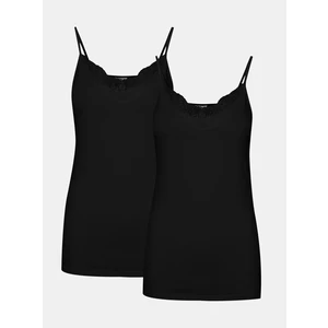 Vero Moda 2 PACK - dámské tílko VMINGE 10231874 Black XS