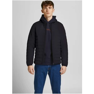 Černá prošívaná bunda Jack & Jones Puffer - Pánské