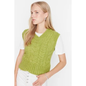 Trendyol Sweater Vest - Green - Slim fit