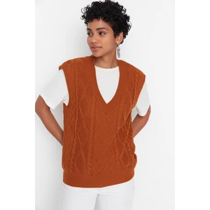 Trendyol Sweater Vest - Brown - Regular fit