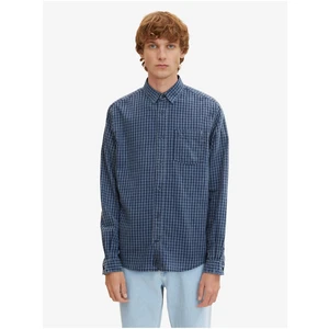 Blue Men's Plaid Tom Tailor Shirt - Men's