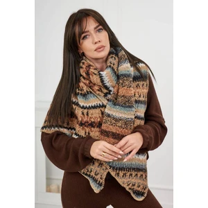 6072 Women's camel scarf + black