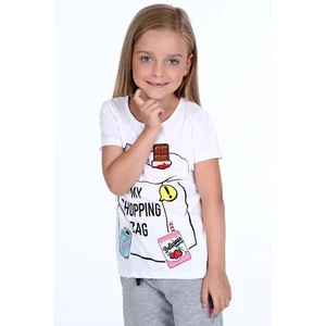 Girls' T-shirt with white patches