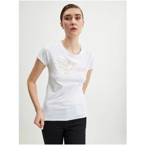 White Women's T-Shirt Guess Flame - Women