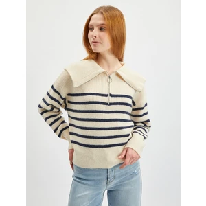 Orsay Cream Women Striped Sweater - Women