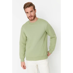 Trendyol Green Men's Regular Fit Crewneck Printed Sweatshirt