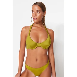 Trendyol Green Underwired Pleated Bikini Top