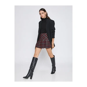 Koton Aslıhan Malbora X - Plaid Pleated Mini Skirt