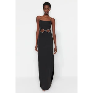 Trendyol Black Weave Evening Dress With Window/Cut Out Detailed Evening Dress