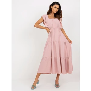 Light pink flowing dress with frills