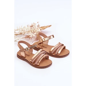 Children's sandals with straps Rose gold Isla