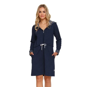 Doctor Nap Woman's Bathrobe SMZ.5241 Navy Blue