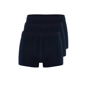 Trendyol Navy Blue pánske boxerky z 3 balení basic hladkej bavlny