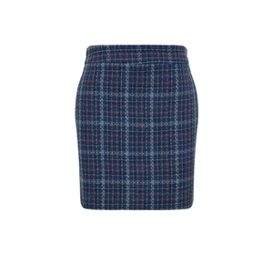 Trendyol Curve Blue Checked Skirt