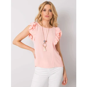 OCH BELLA Salmon blouse with a back neckline