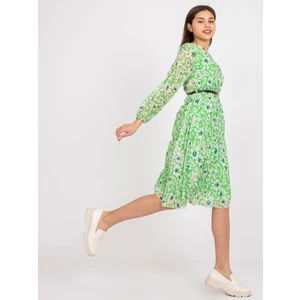 Green wrap midi dress with flowers from Girona