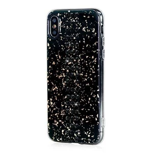 Swarovski kryt Stripe pre iPhone XS/X - Black Galaxy/Jet