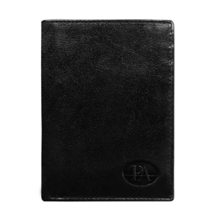 Men´s black open leather wallet