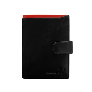 Leather wallet for a man with a red cube