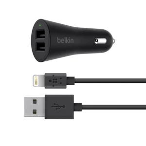 Autós töltő Belkin BoostUp 2.4A + kábel lightning konnektorral