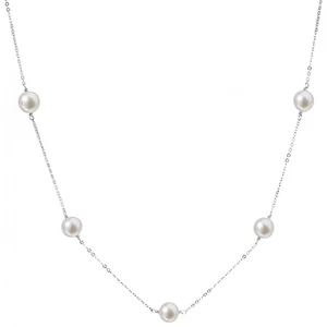 Evolution Group Strieborný náhrdelník s pravými perlami Pavona 22015.1