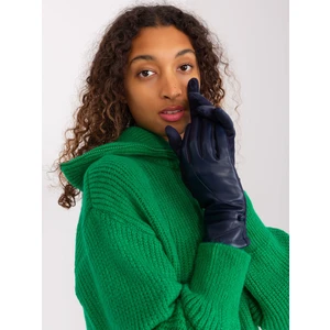 Navy Blue Women's Buttoned Gloves