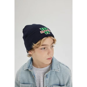 DEFACTO Boy's Knitwear Beanie with Woven Label