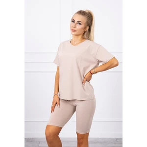 Set of top+leggings beige