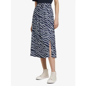 Dark Blue Women Patterned Midi Skirt Tom Tailor Denim - Women