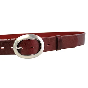 Penny Belts Dámský kožený opasek 11895 Tmavě Červený 90 cm