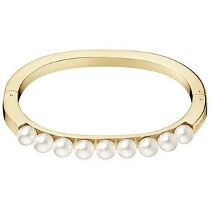 Calvin Klein Pevný pozlacený náramek s perličkami Circling KJAKJD14010 5,4 x 4,3 cm - XS