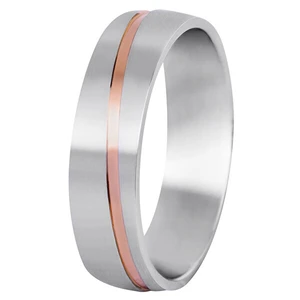 Beneto Pánský bicolor snubní prsten z oceli SPP07 64 mm