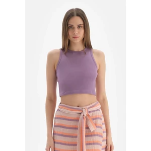 Dagi Lilac Ribbed Crop