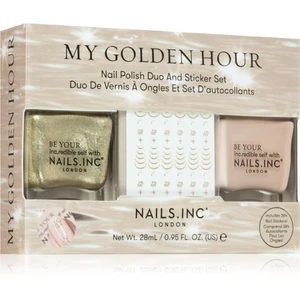 Nails Inc. My Golden Hour Nail Polish Duo and Sticker Set sada lakov na nechty