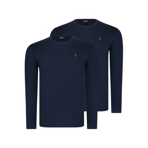 DUAL SET T8588 DEWBERRY ROUND COLLAR MEN'S SWEATSHIRT-LACİVERT-LACİVERT